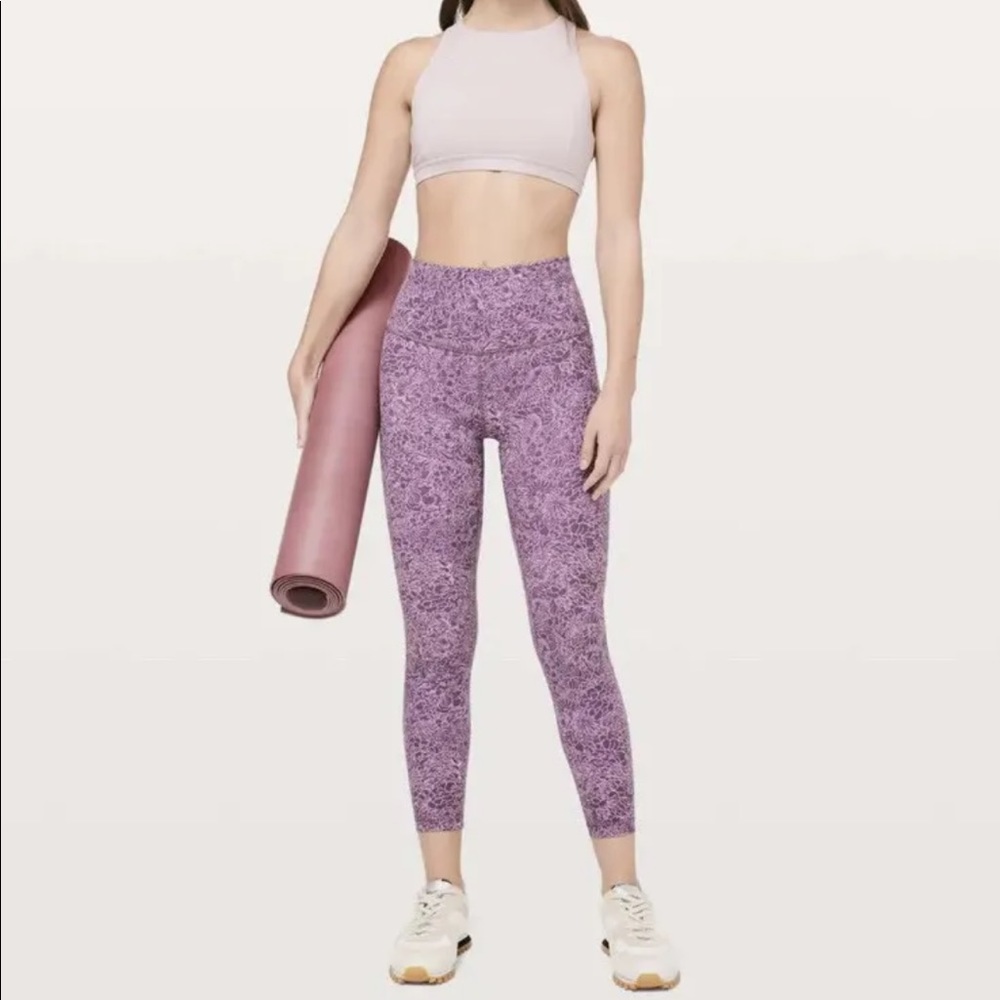 Lululemon Align Leggings Sz 4 Arabesque Antoinette Smoky Quartz Purple Floral